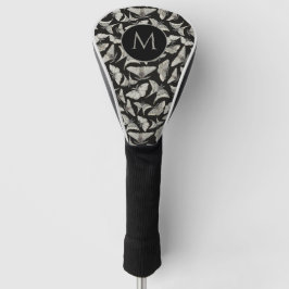 Monogrammierte Anfangsbuchstabe Schwarz Beige Mott Golf Headcover