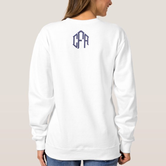 Monogrammierte Blöcke mit drei Initialen Monogramm Besticktes Sweatshirt (Rückseite)