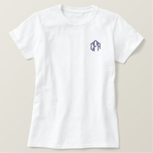 Monogrammierte Blöcke mit drei Initialen Monogramm Besticktes T-Shirt