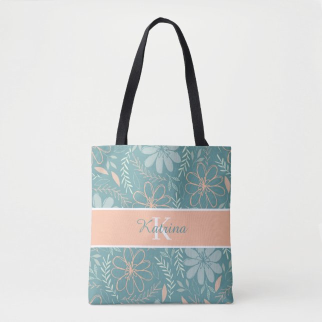 Monogrammierte Blumen-Tasche Tasche (Vorderseite)