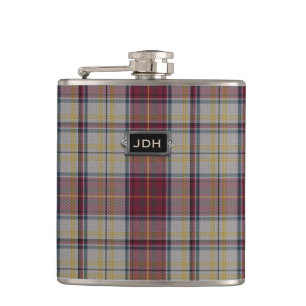 Monogrammierte Clan Harmon Dress Tartan Kariert Fl Flachmann