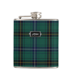 Monogrammierte Clan Henderson Tartan Kariert Flask Flachmann
