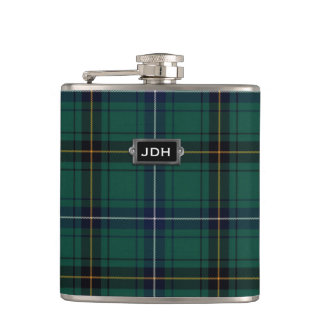 Monogrammierte Clan Henderson Tartan Kariert Flask Flachmann
