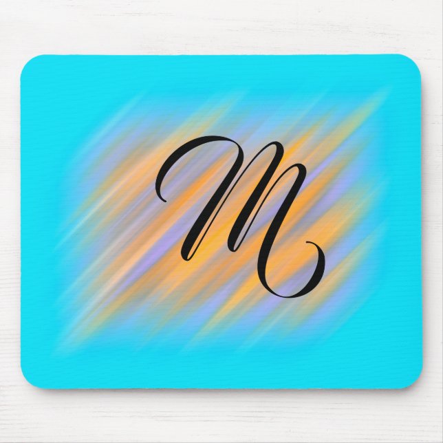 Monogrammierte Coole Streifen Mousepad (Vorne)