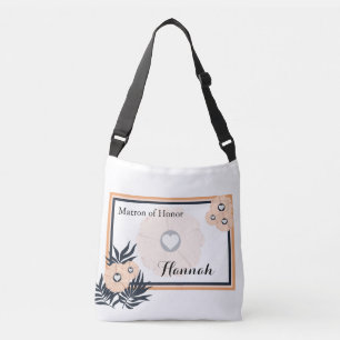 Monogrammierte Ehrenbrautjungfer-Hochzeitstasche m Tragetaschen Mit Langen Trägern