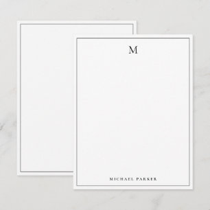 Monogrammierte elegante schwarze und weiße profess dankeskarte
