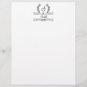Monogrammierte Familienname-Schrift Briefkopf