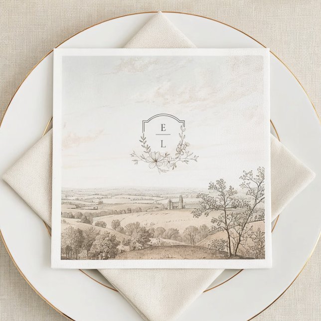 Monogrammierte französische Landhochzeit Serviette (Von Creator hochgeladen)