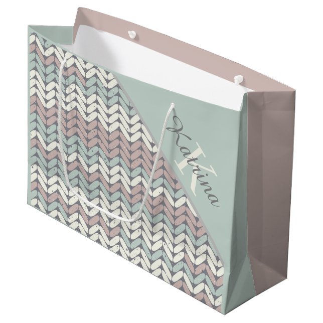 Monogrammierte Geschenktüte (Vorderseite Schrägansicht)