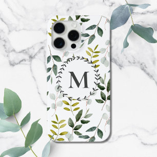 Monogrammierte grüne Eukalyptus-Tropenblätter iPad Case-Mate iPhone Hülle