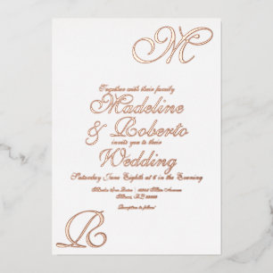Monogrammierte Hochzeitsfolien-Prägungseinladung i Folieneinladung