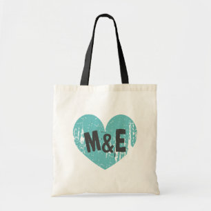 Monogrammierte Hochzeitstasche mit vintage Herz Tragetasche