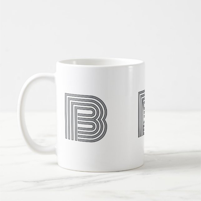 Monogrammierte Initiale Einfach Minimalistisch Mod Kaffeetasse (Links)