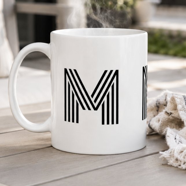 Monogrammierte Initiale Einfach Minimalistisch Mod Kaffeetasse (Von Creator hochgeladen)