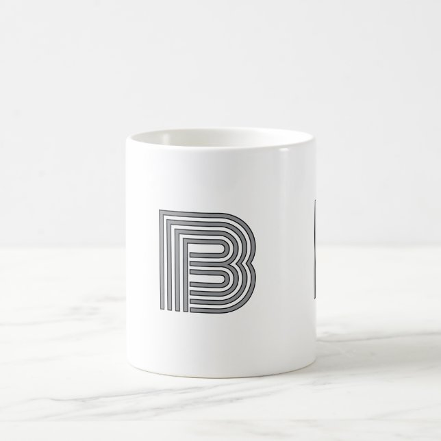 Monogrammierte Initiale Einfach Minimalistisch Mod Kaffeetasse (Mittel)