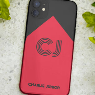 Monogrammierte Initialen Minimalistisch schwarz un Case-Mate iPhone Hülle