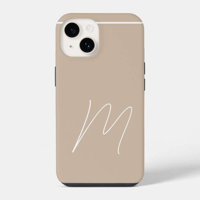 Monogrammierte moderne einfache Initialschrift iPhone 14 Hülle (Rückseite)