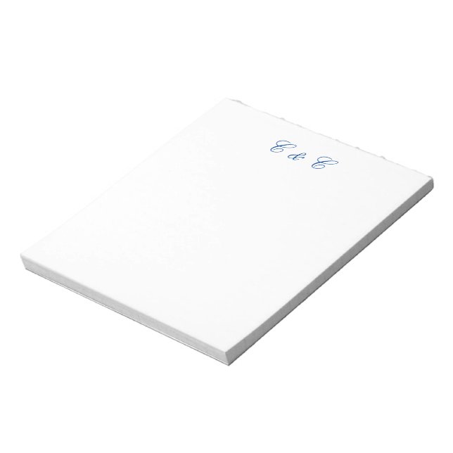 Monogrammierte Paare Notepad Notizblock (Rotiert)