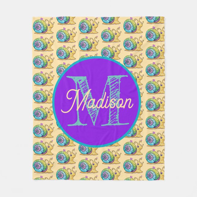 Monogrammierte personalisierte Fleece-Decke Fleecedecke (Vorderseite)