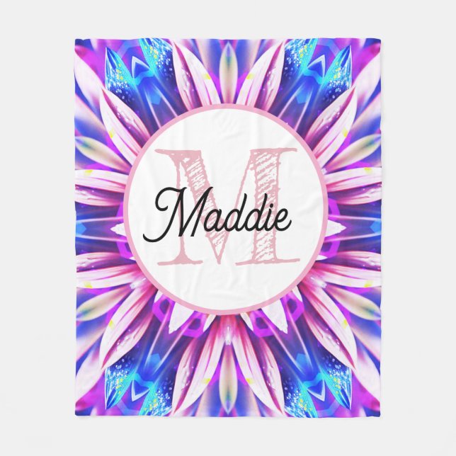 Monogrammierte personalisierte Fleece-Decke florl Fleecedecke (Vorderseite)