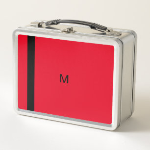 Monogrammierte rote moderne stilvolle metall brotdose