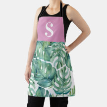 Monogrammierte Tropische Küche Schürze für sie