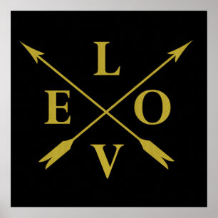 Monogrammierte Typografie Liebe Poster