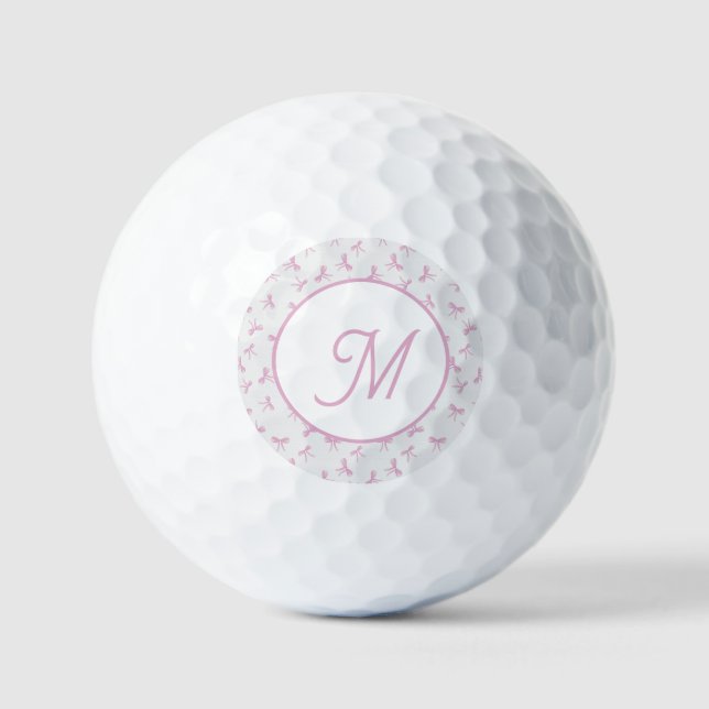Monogrammierte verspielte Kokette Rosa Wasserfarbe Golfball (Vorderseite)