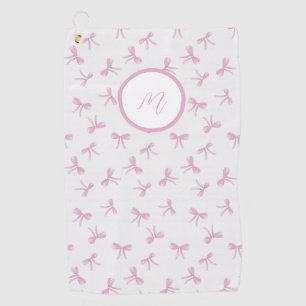 Monogrammierte verspielte Kokette Rosa Wasserfarbe Golfhandtuch
