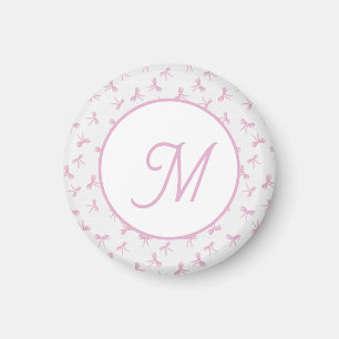 Monogrammierte verspielte Kokette Rosa Wasserfarbe Magnet