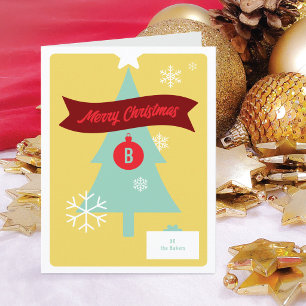 Monogrammierte Weihnachts-Ikonen gefaltete Weihnac Feiertagskarte