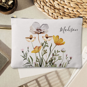 Monogrammierte Wildblume Bouquet Zubehörtasche