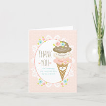 Monogrammierter Blumen-Eiscreme-Tüten-Regen-Schaue