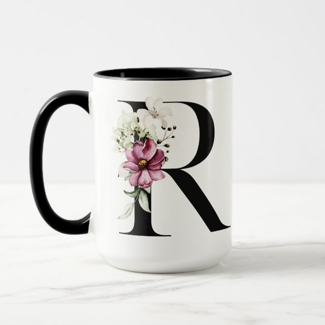Monogrammierter Buchstabe R | Kaffeetasse (Links)