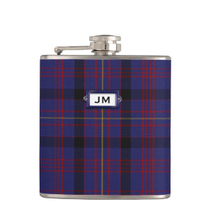 Monogrammierter Clan Dundonald Tartan Kariert Flas Flachmann