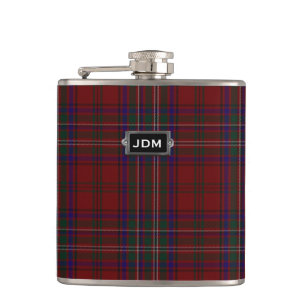 Monogrammierter Clan MacClure Tartan Kariert Flask Flachmann