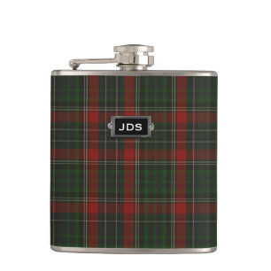Monogrammierter Clan Stuart Tartan Kariert Flask Flachmann