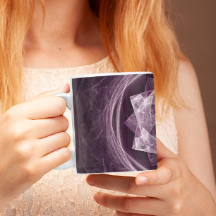 Monogrammierter dunkelvioletter Stern-Fraktal Kaffeetasse