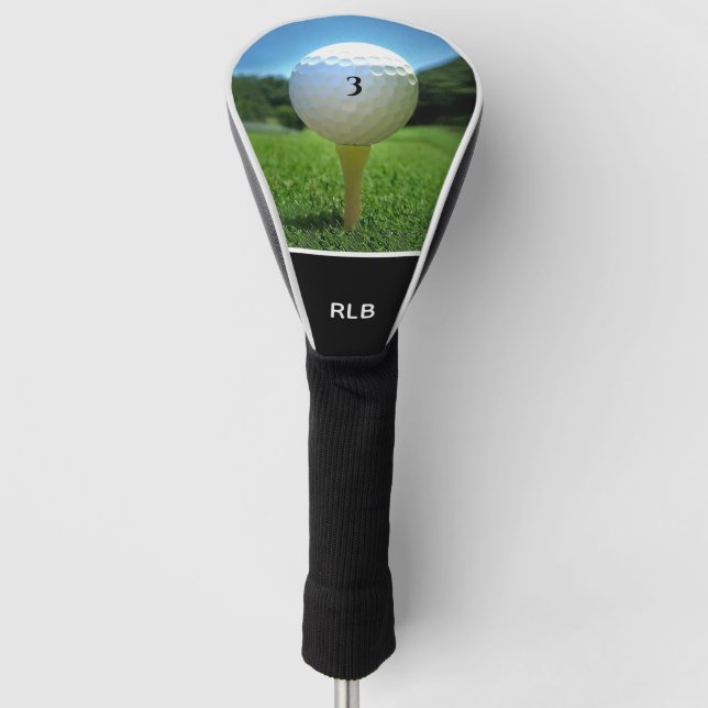 Monogrammierter Golf Ball On T-Shirt Head Cover Golf Headcover (Vorderseite)