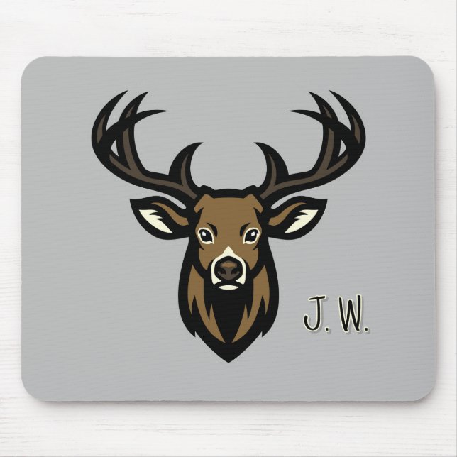 Monogrammierter Hirschjäger Mousepad (Vorne)