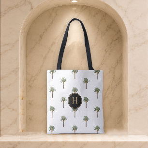 Monogrammierter Küsten Chic Palme Tasche