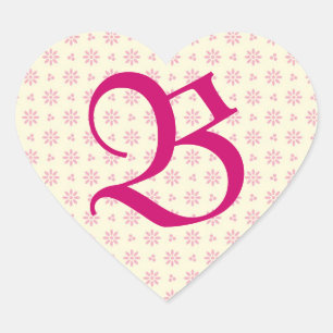 Monogrammierter rosa Eyelet-Aufkleber Herz-Aufkleber