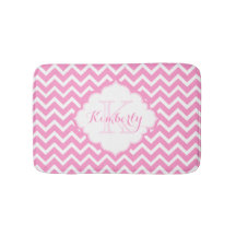 Monogrammierter Rosa und Weißer Zigzag Zickzack