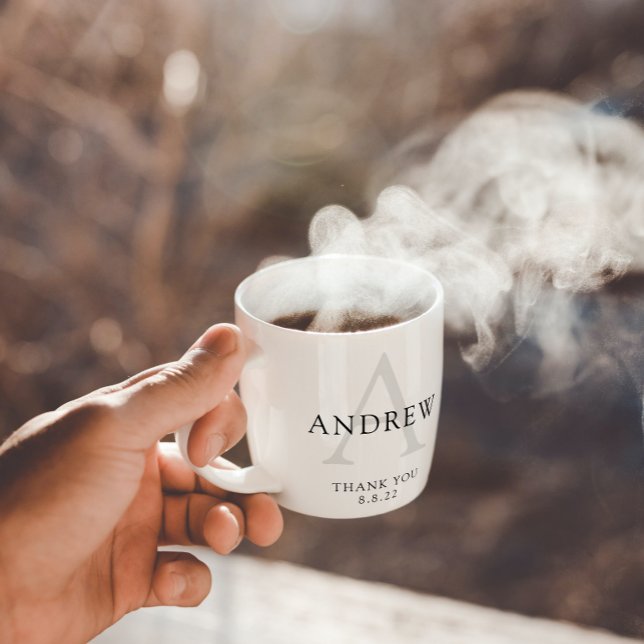 Monogrammierter Trauzeuge-Dankeschön-Becher Kaffeetasse (Von Creator hochgeladen)