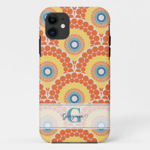 Monogrammiertes Art Deco Ägäis Sommer Strahlendes Case-Mate iPhone Hülle