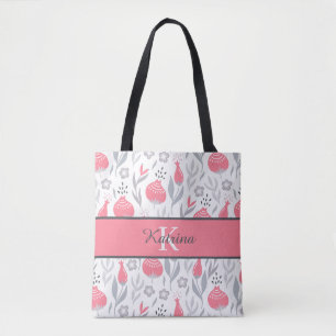 Monogrammiertes Blumen-Totentasche Tasche