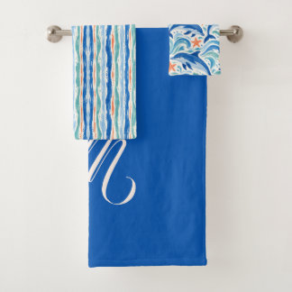 Monogrammiertes Delfin-Badezimmer-Handtuch-Set im  Badhandtuch Set