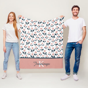 Monogrammiertes Floral-Fleece-Decke Fleecedecke