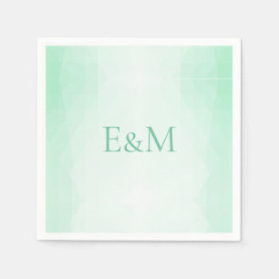 Monogrammiertes Mintgrünes Template Modern Elegant Serviette