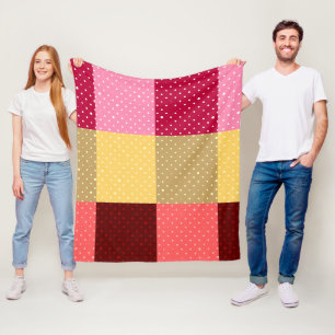 Monogrammiertes Polka Dots Muster Fleecedecke